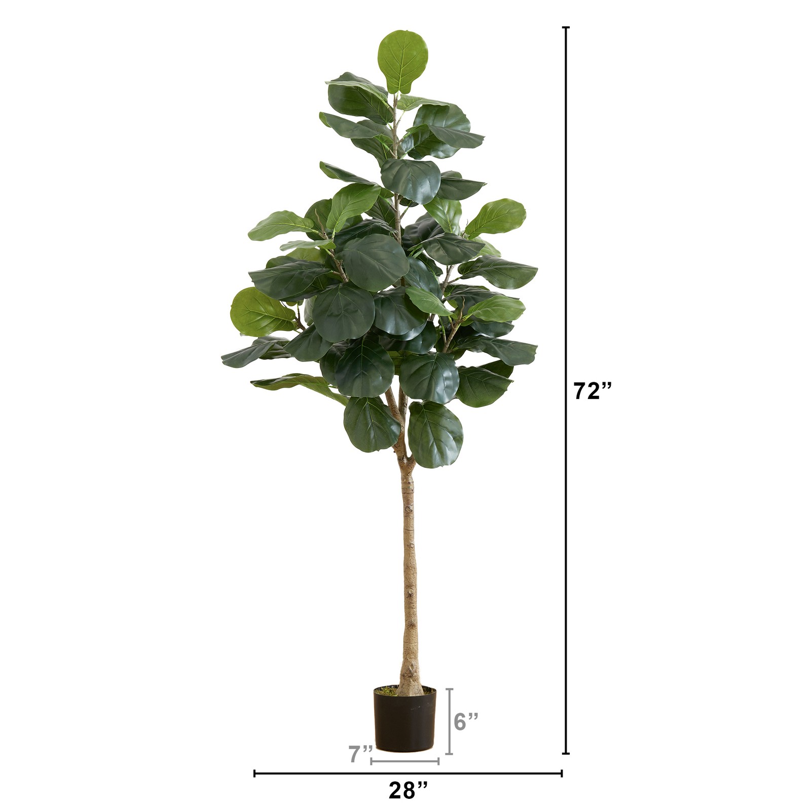 Nearly Natural 6ft Artificial Fiddle Leaf Tree in Green