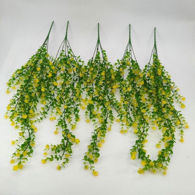 4PCS DIY Simulation Plants Plastic Flower Rattan Wall Hanging Ceiling Home Decor