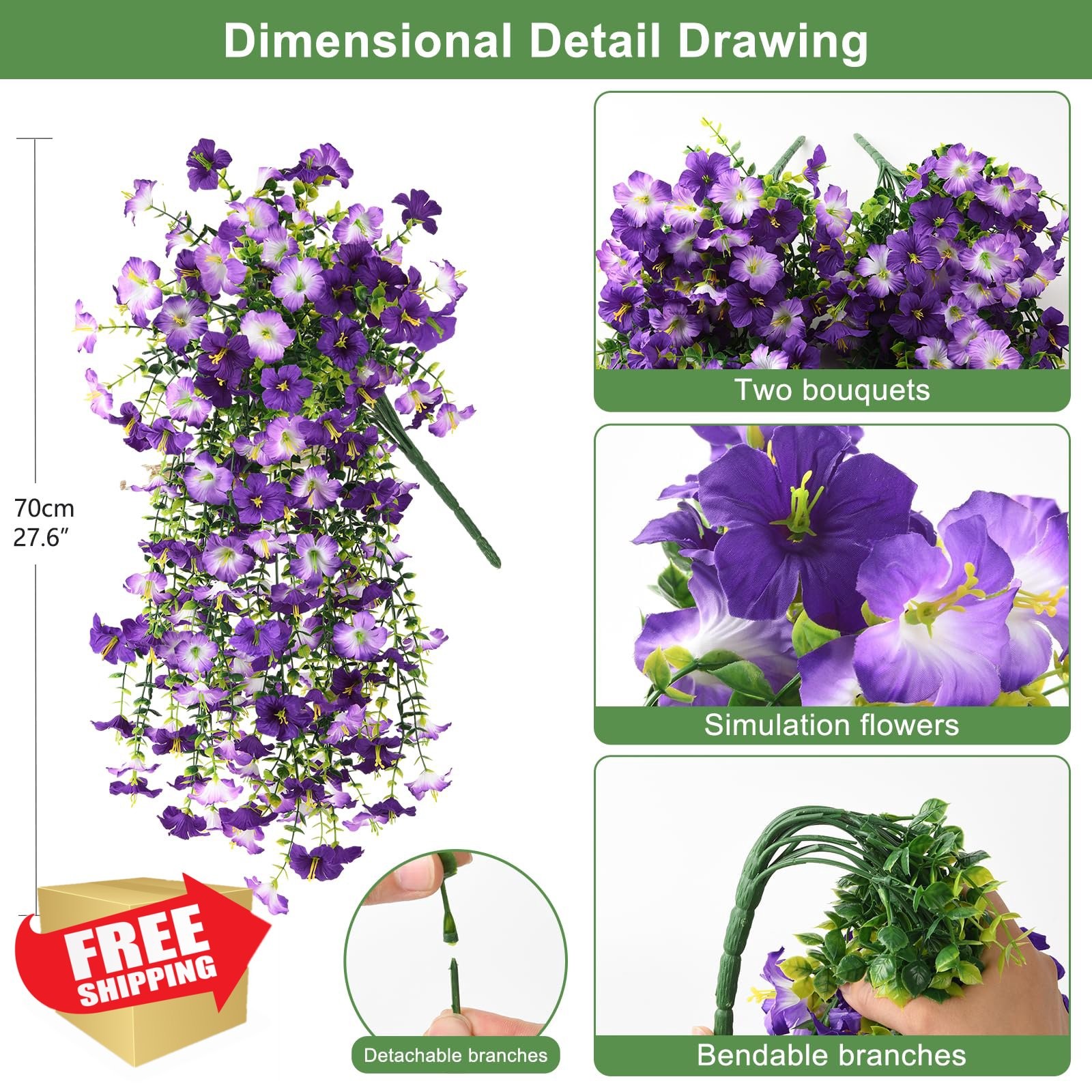 INQCMY Outdoor Morning Glory Double Purple