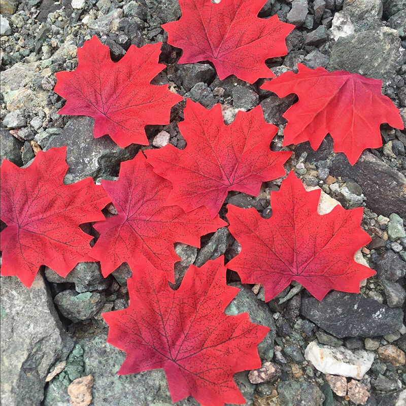 100pcs 6 colors Fall Silk Leaves Wedding Favor Autumn Maple Leaf Decorations