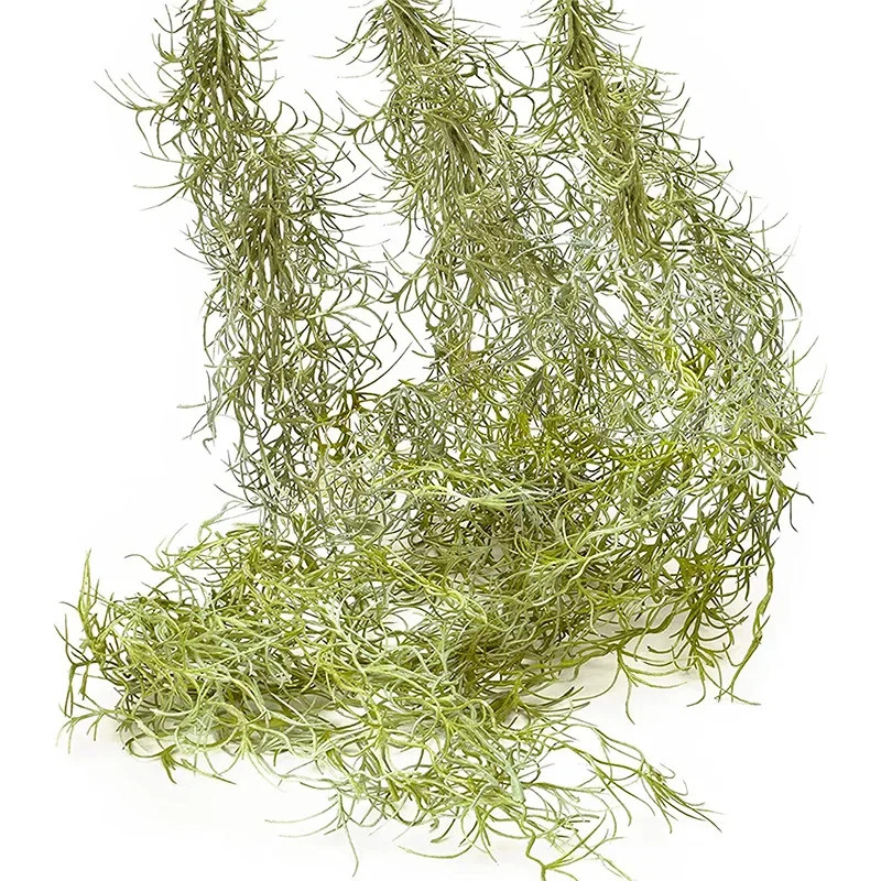 Artificial Vine Moss Green Hanging Plant Beauty Mustard Strips Wall Hanging Back