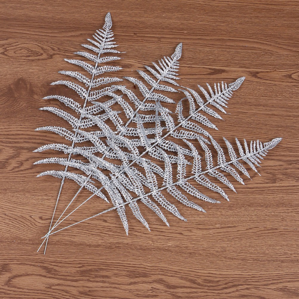 Festive Plants Plastic Silver Homeowners Retailers 12Pcs 16.9×5.5×0.1in