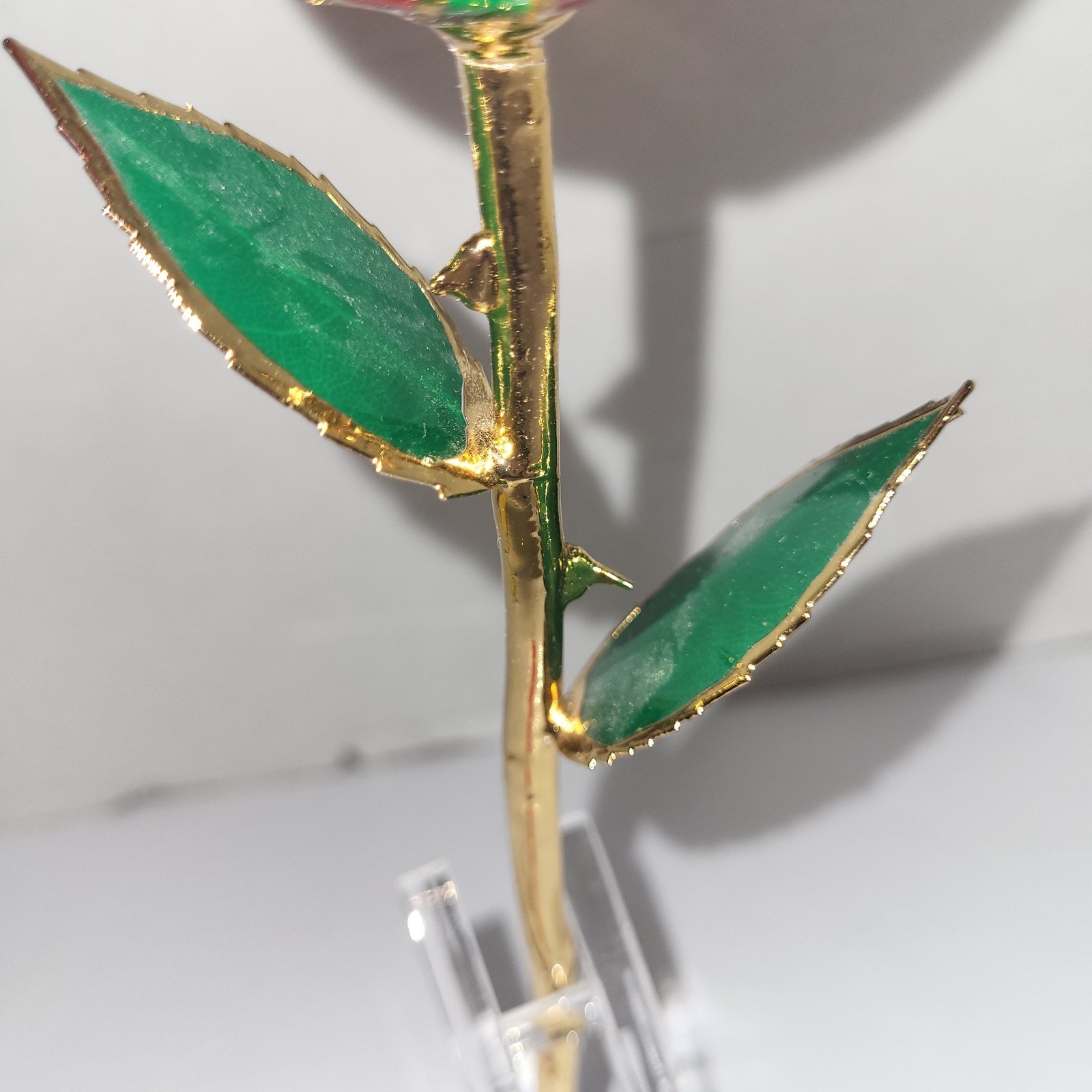 Living Gold Real Rose Dipped In 24K Gold Red Boxed Vintage With Certificate