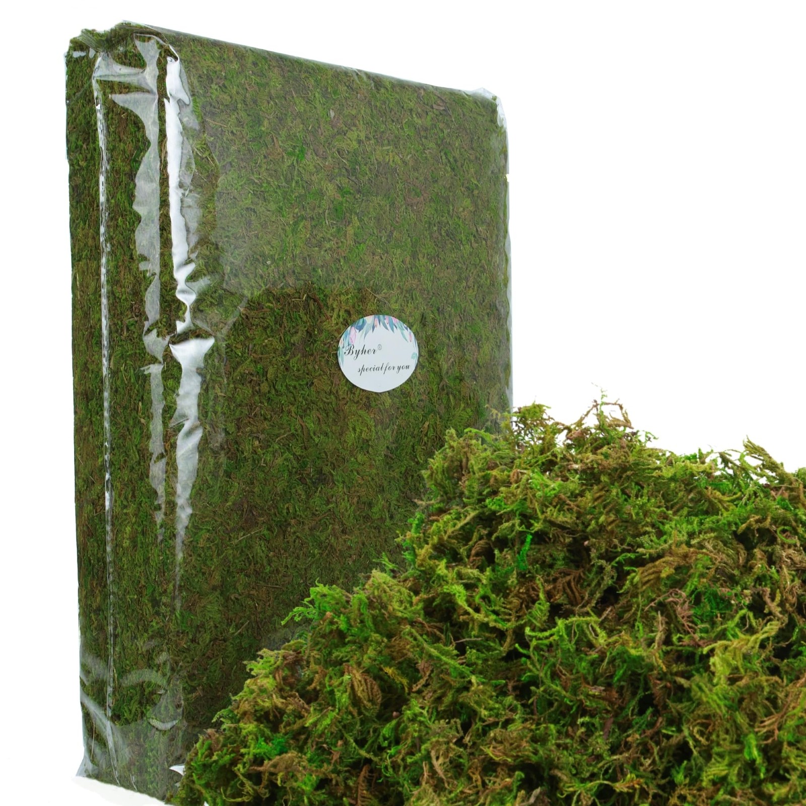 35oz (2.18 Pounds) Green Artificial Moss for Indoor Crafts, Fairy Gardens, Ta…