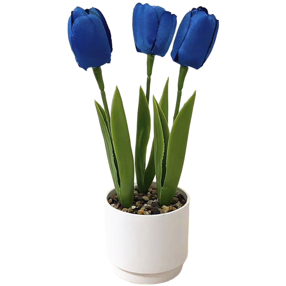 24x12x12cm Artificial Tulip Flower for Living Room Bedroom Shelf Decor