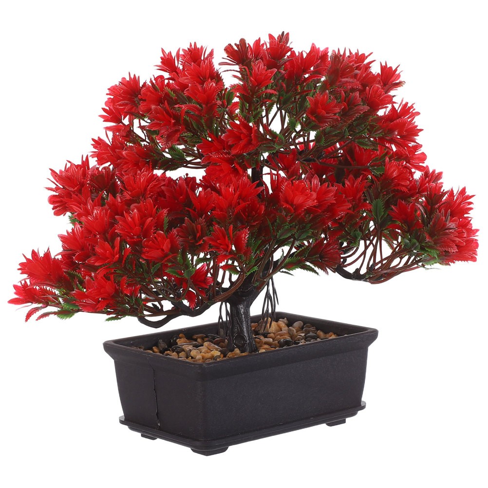 Artificial Bonsai Tree Plastic Desk Ornament for Japanese Style Home Decoration
