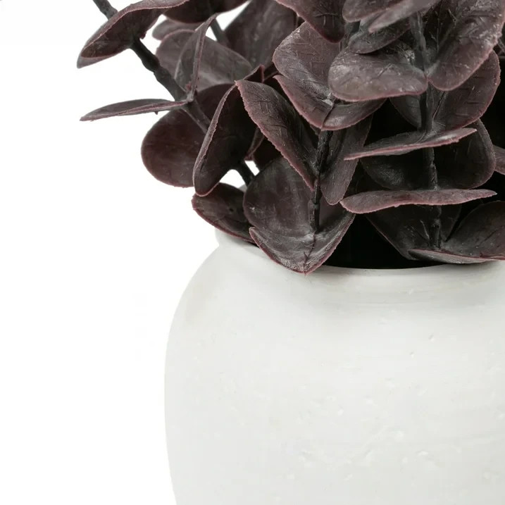 Better Homes & Gardens Artificial Purple Eucalyptus in White Ceramic Vase, 12″
