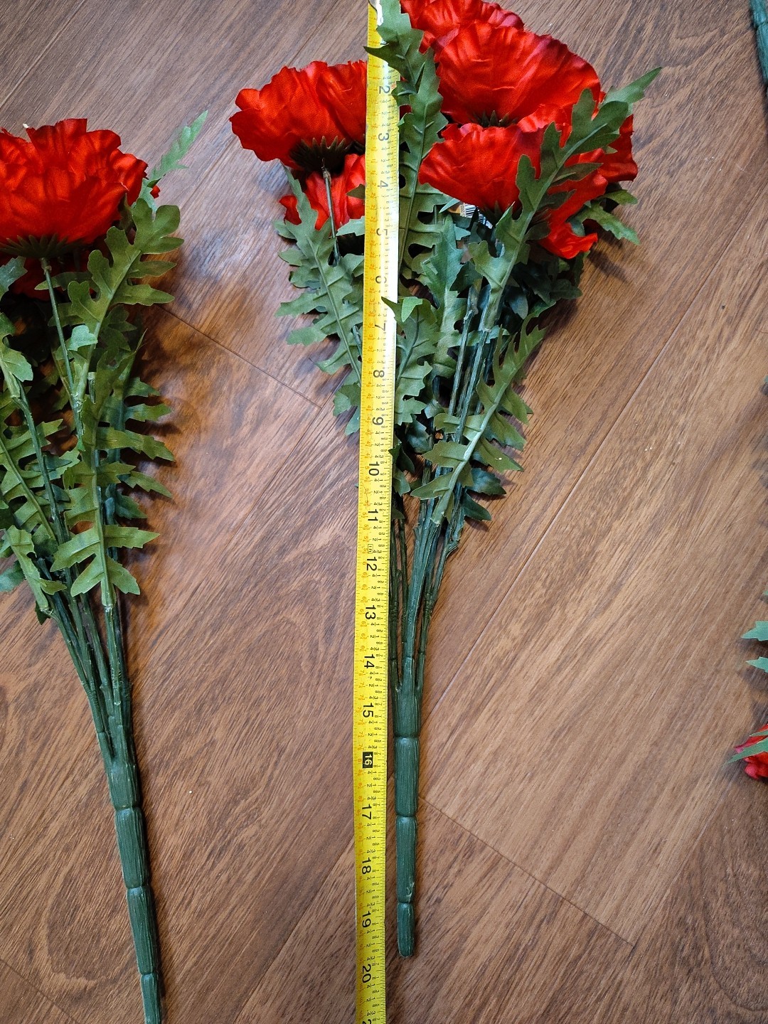 Lot of 4 Red Peony Bush By Ashland Artificial Faux Floral 20”