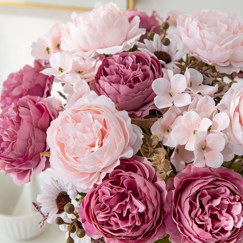 1/3PCS Silk Persian Peony Artificial Flowers For Wedding DIY Home Garden Decor