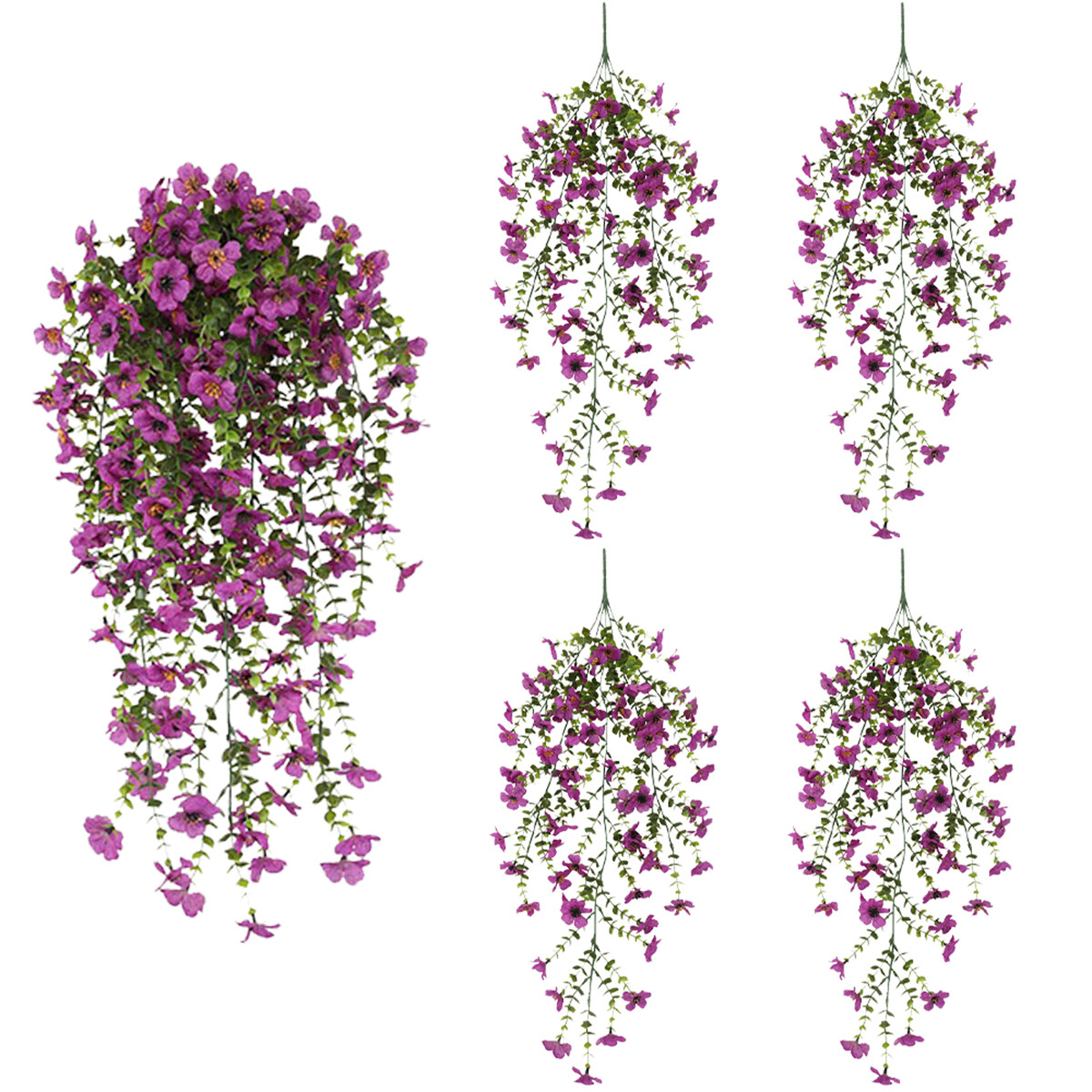 4/8/12Pcs Artificial Flowers, Plastic Plants for Outdoor Indoor Balcony Decor