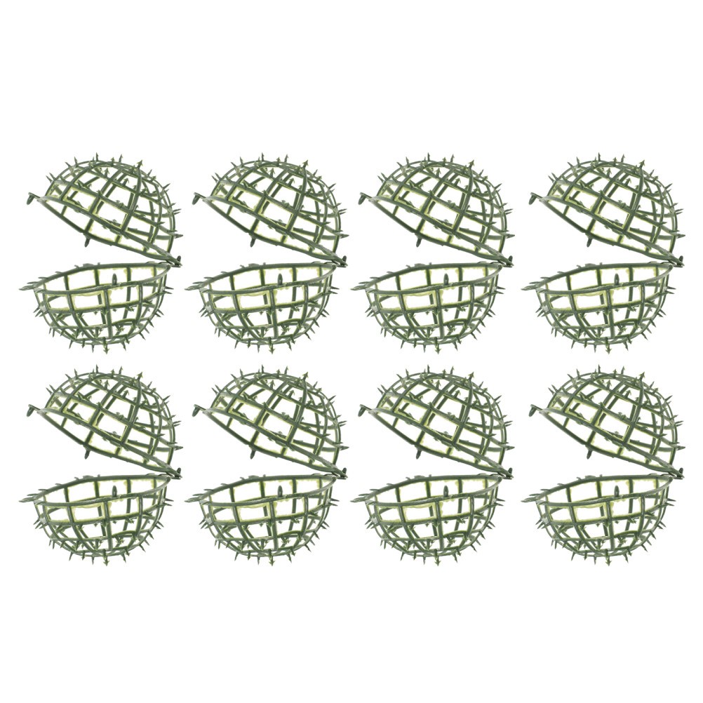 8Pcs Reusable Plastic Topiary Ball Support Cage Green for Flower Display