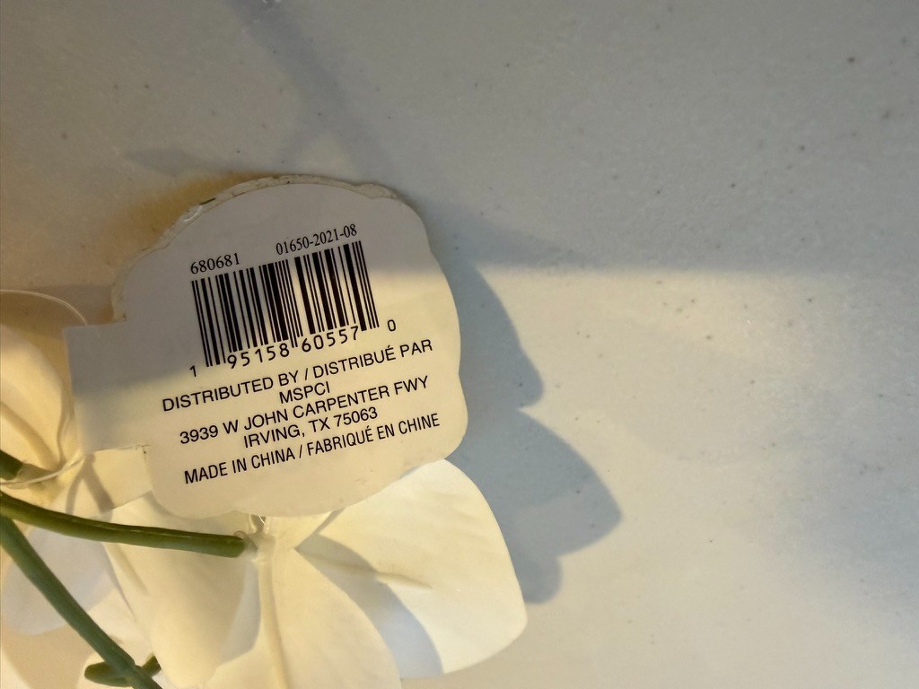 New 2 Faux silk artificial Orchids White Yellow Flowers (Sh17-G)