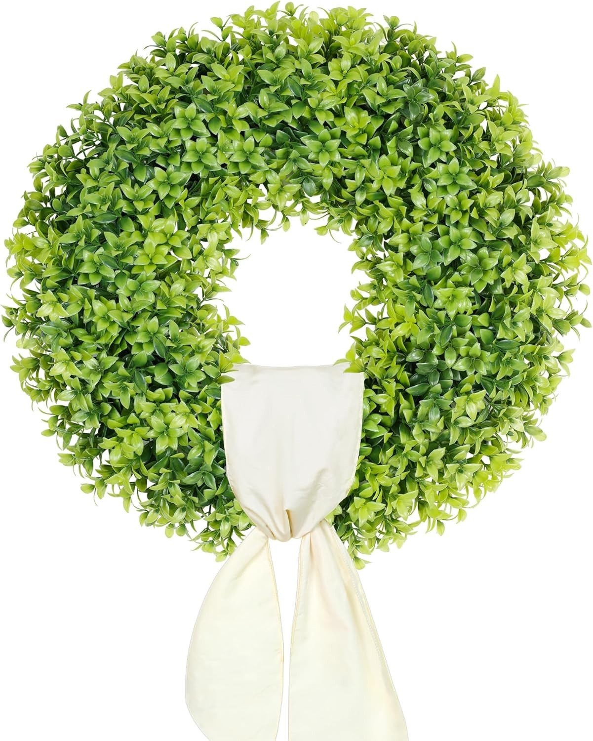 Elegant 23-Inch Boxwood Wreath – -Round Indoor/Outdoor Decor Solution