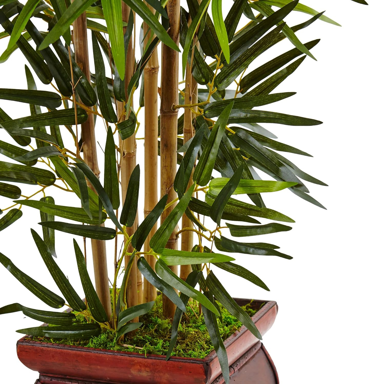 3.5Ft Bamboo Artificial Tree with Stylish Wooden Planter