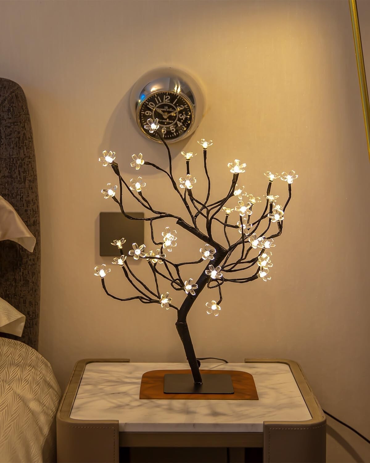 Cherry Blossom Bonsai Tree Light 20IN Tree Lamp with 40 LED Japanese Cherry B…