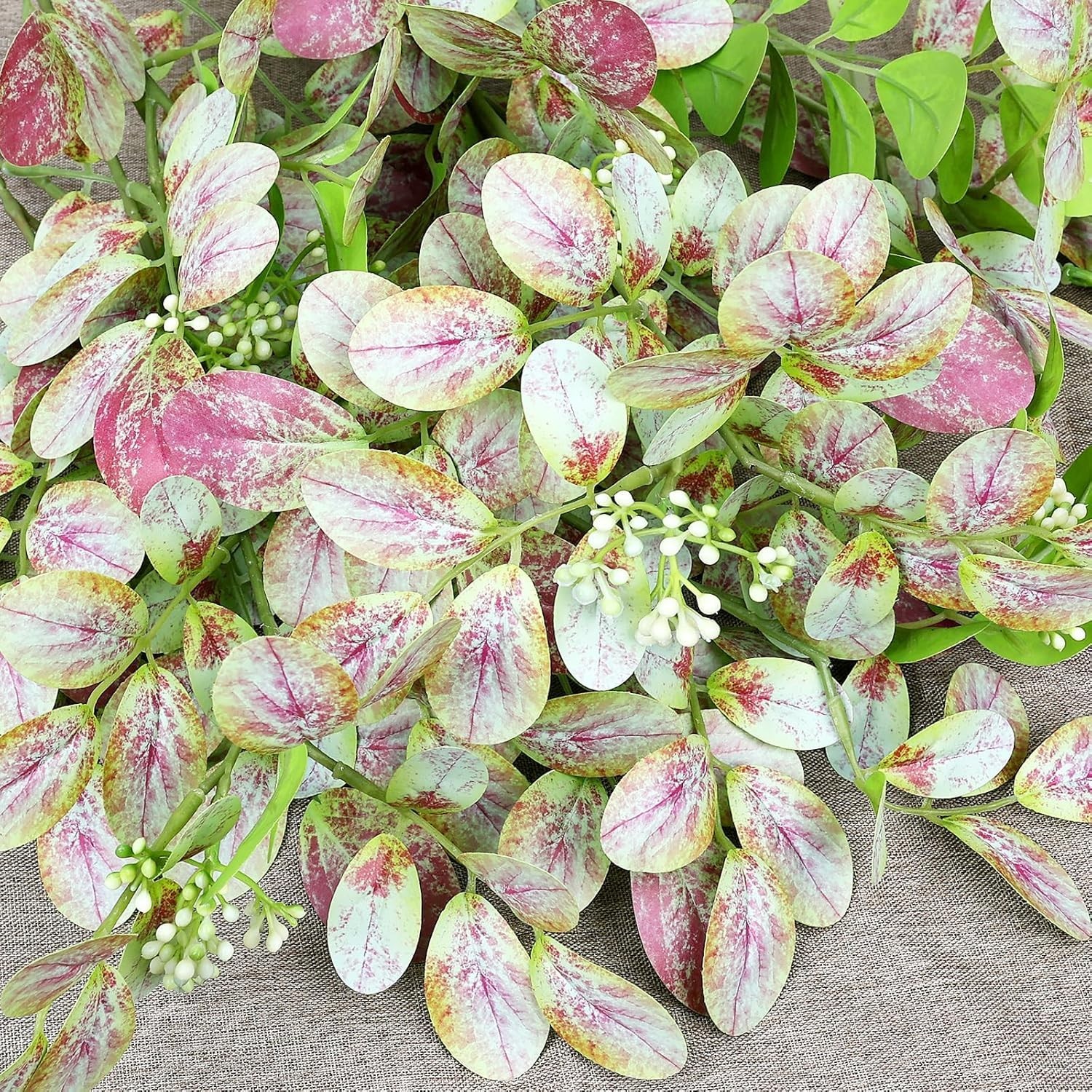 5PCS Artificial Eucalyptus Stems for Vase Pot – 35 Inch Fake Plants Faux Gree…