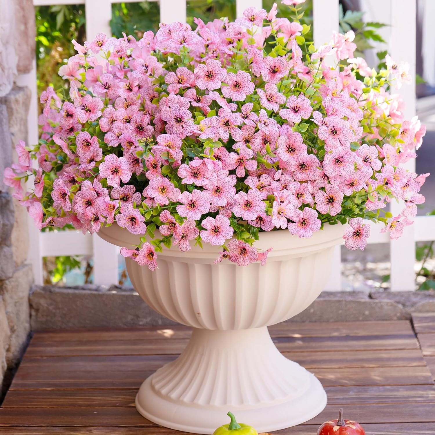 Artificial Faux Flowers Plants for Outdoors outside Spring Summer Decoration,12