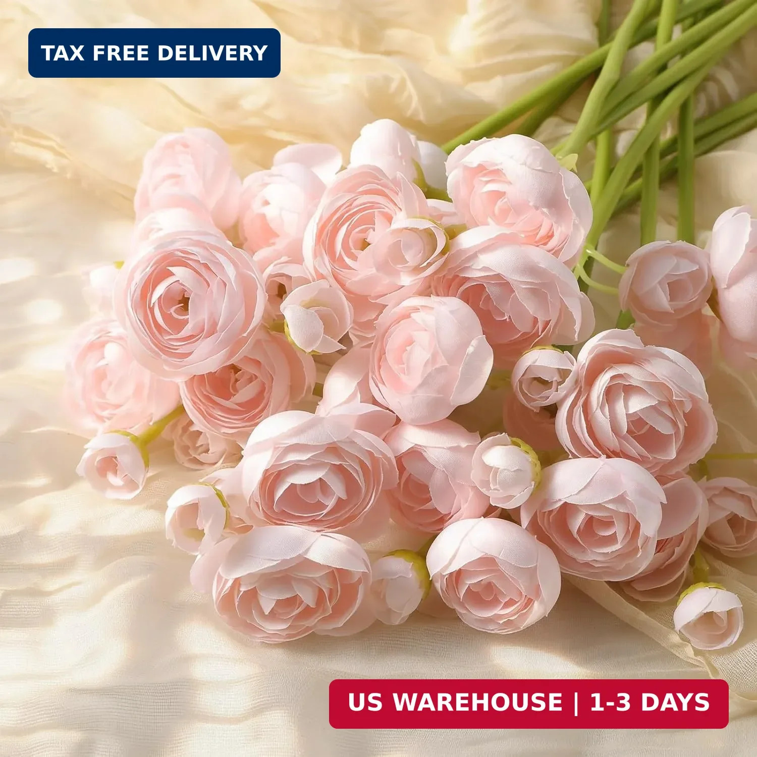 Alupssuc 30Pcs Ranunculus Artificial Flowers Faux Silk Mini Ranunculus, Spring F