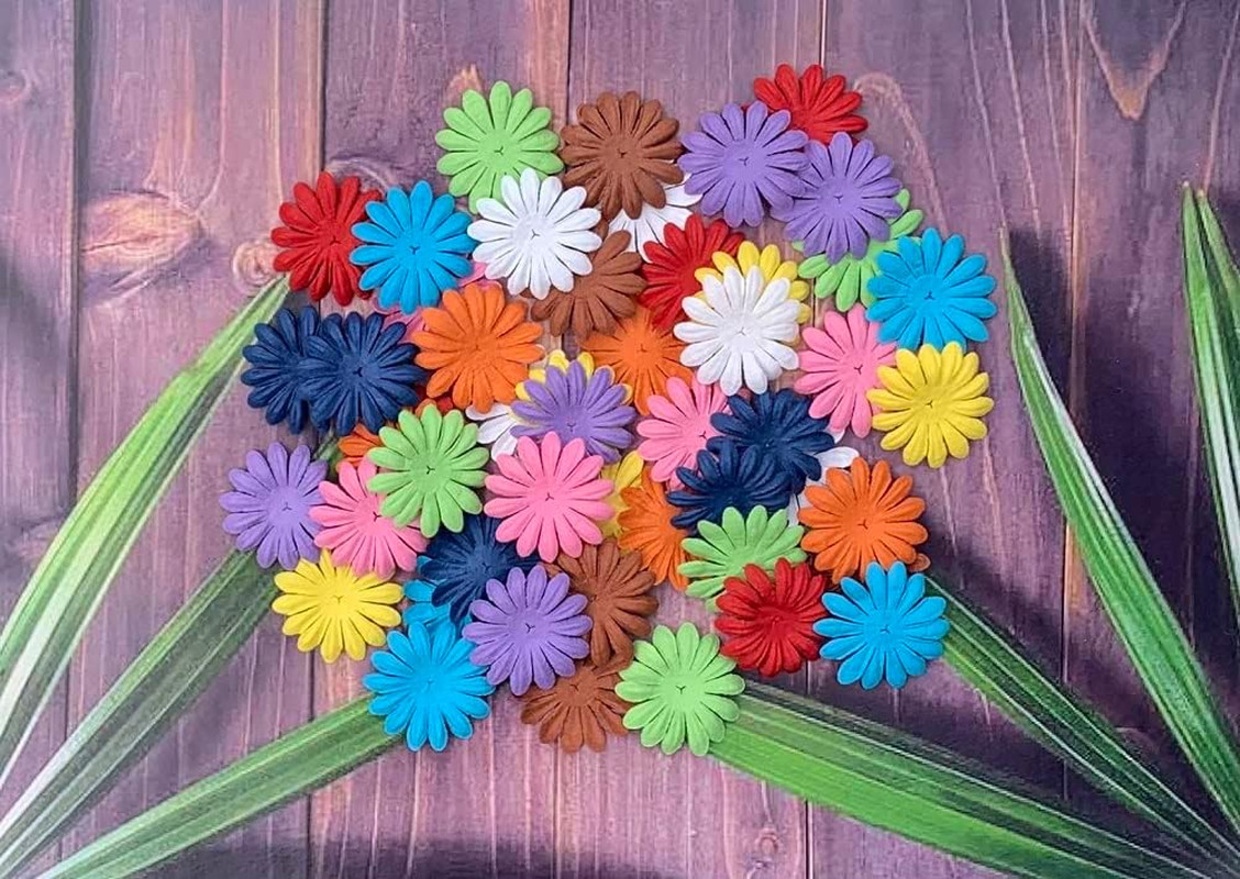 Artificial Flowers 100 Pcs Handmade Mulberry Paper Daisy Petals 40X40Mm Mulberry