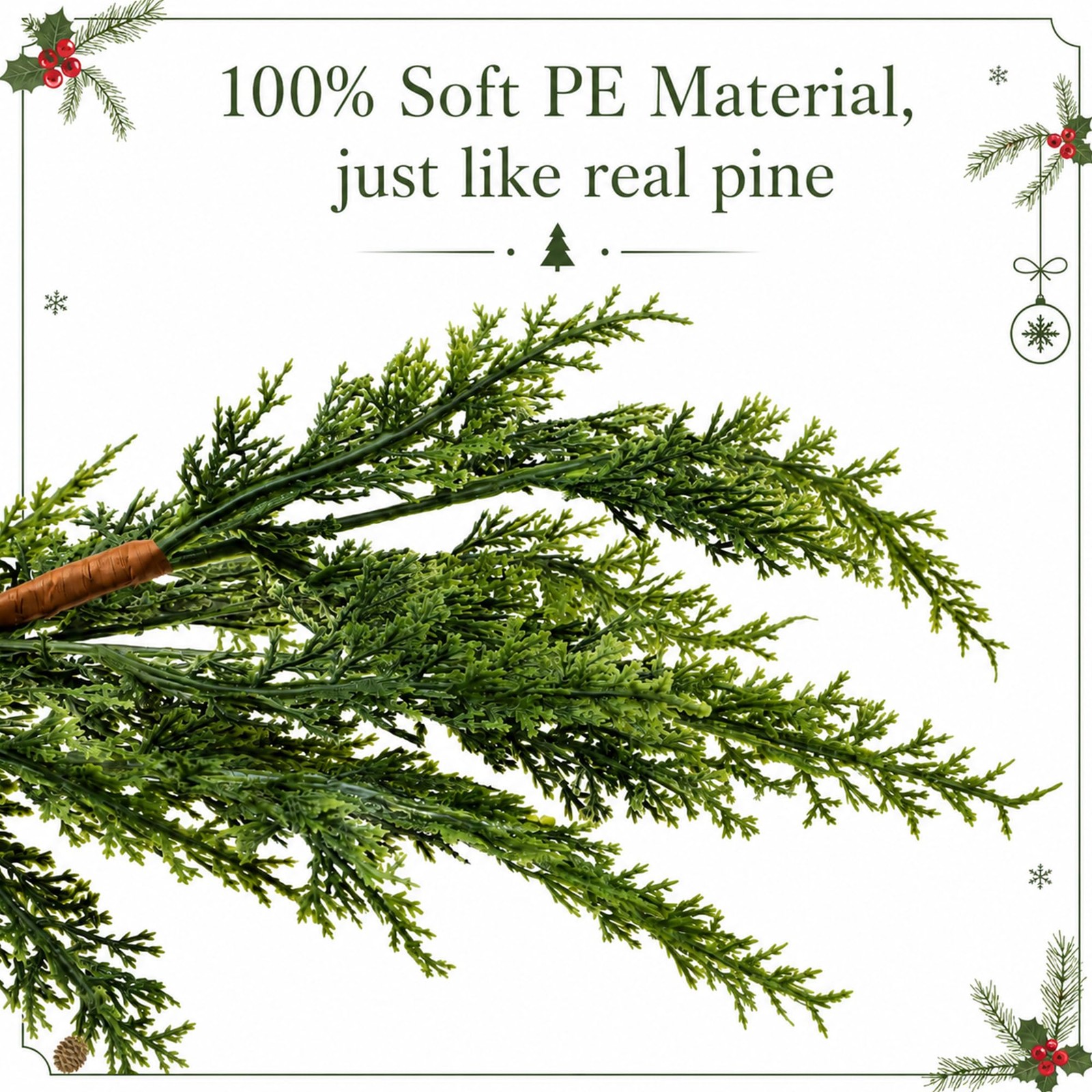 10 Pcs 17 Inches Christmas 2 Color Cypress Branches