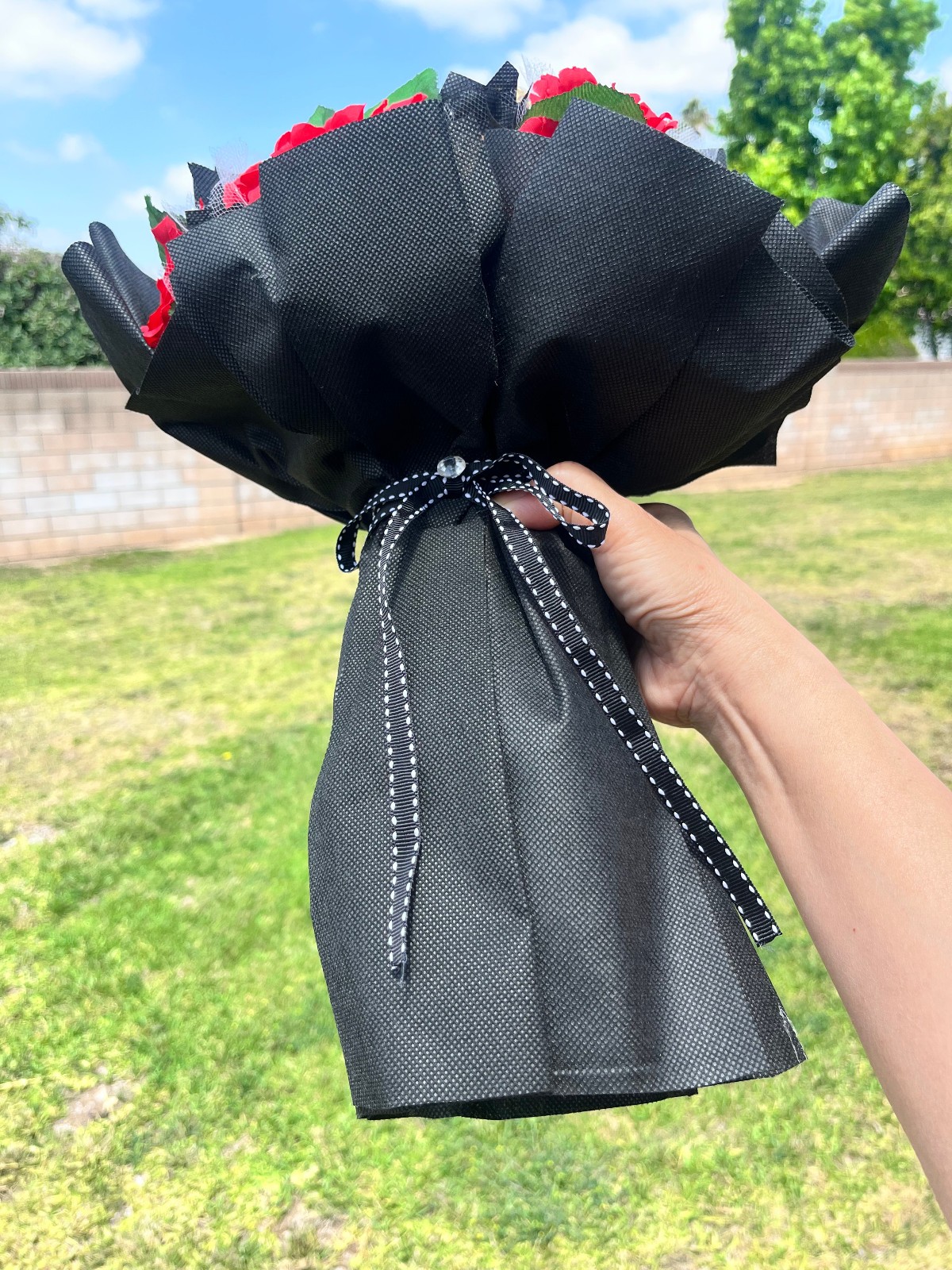 Graduation Bouquet with Teddy Bear, Ferrero Rocher & Red Roses