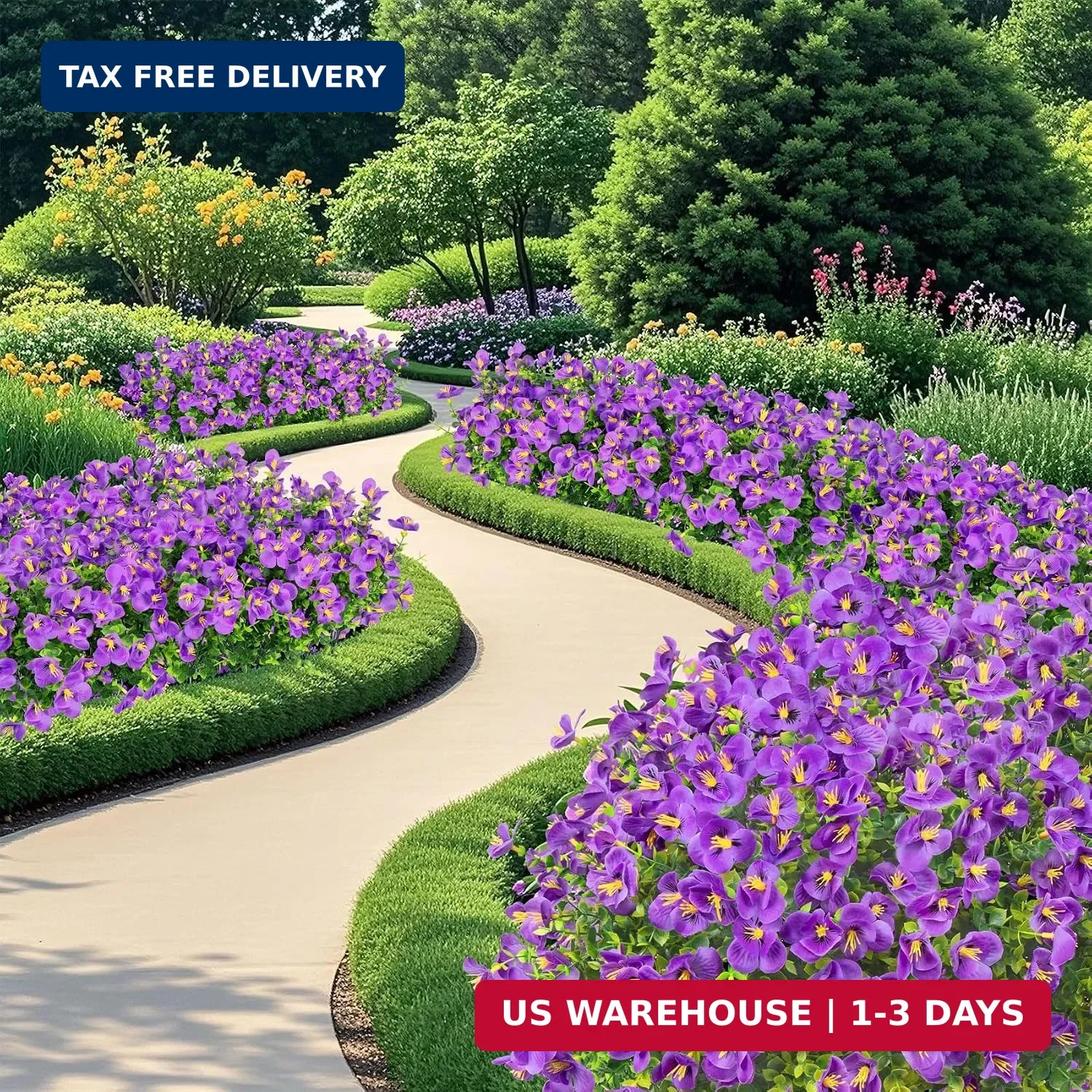 16 Bundles Artificial Flowers for Outdoors Decoration, Fake Pansy Flowers UV Res