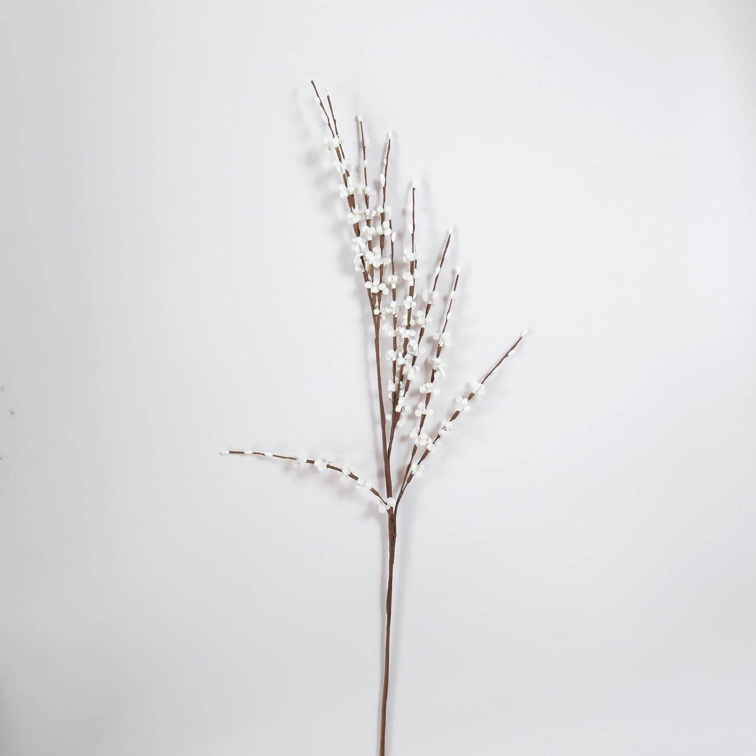 10Pcs Faux Tall Pussy Willow Branches for Home Office Wedding Decor White