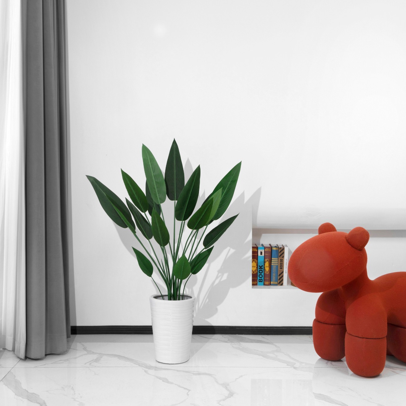 BALANBO Fake Plants Artificial Greenery Bird of Paradise Plastic Silk Lifelike