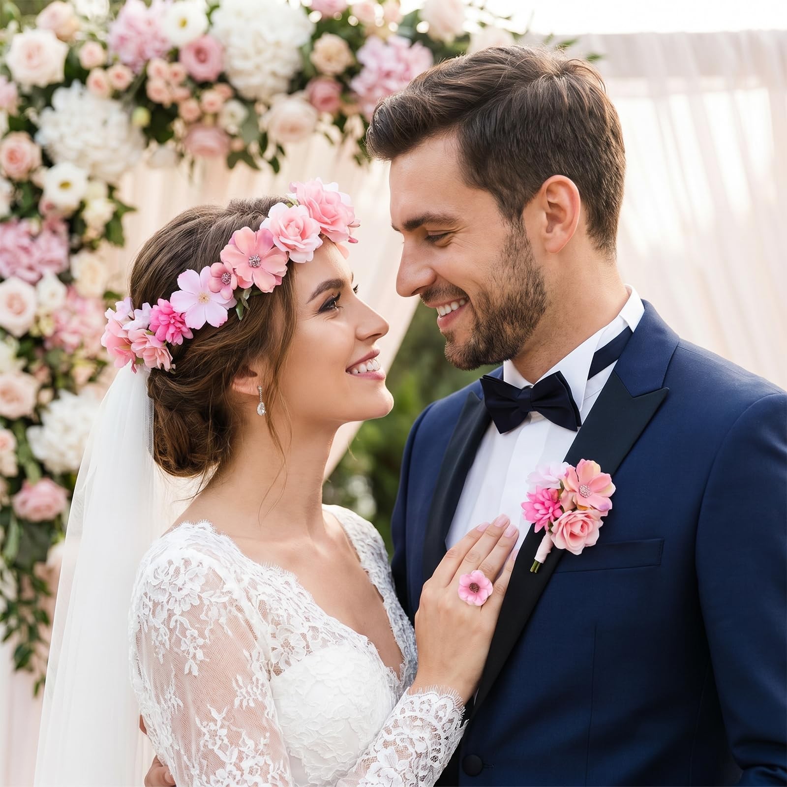 50 Pcs Mini Silk Faux Flower Heads, Small Pink Artificial Flowers, Fake Rose …