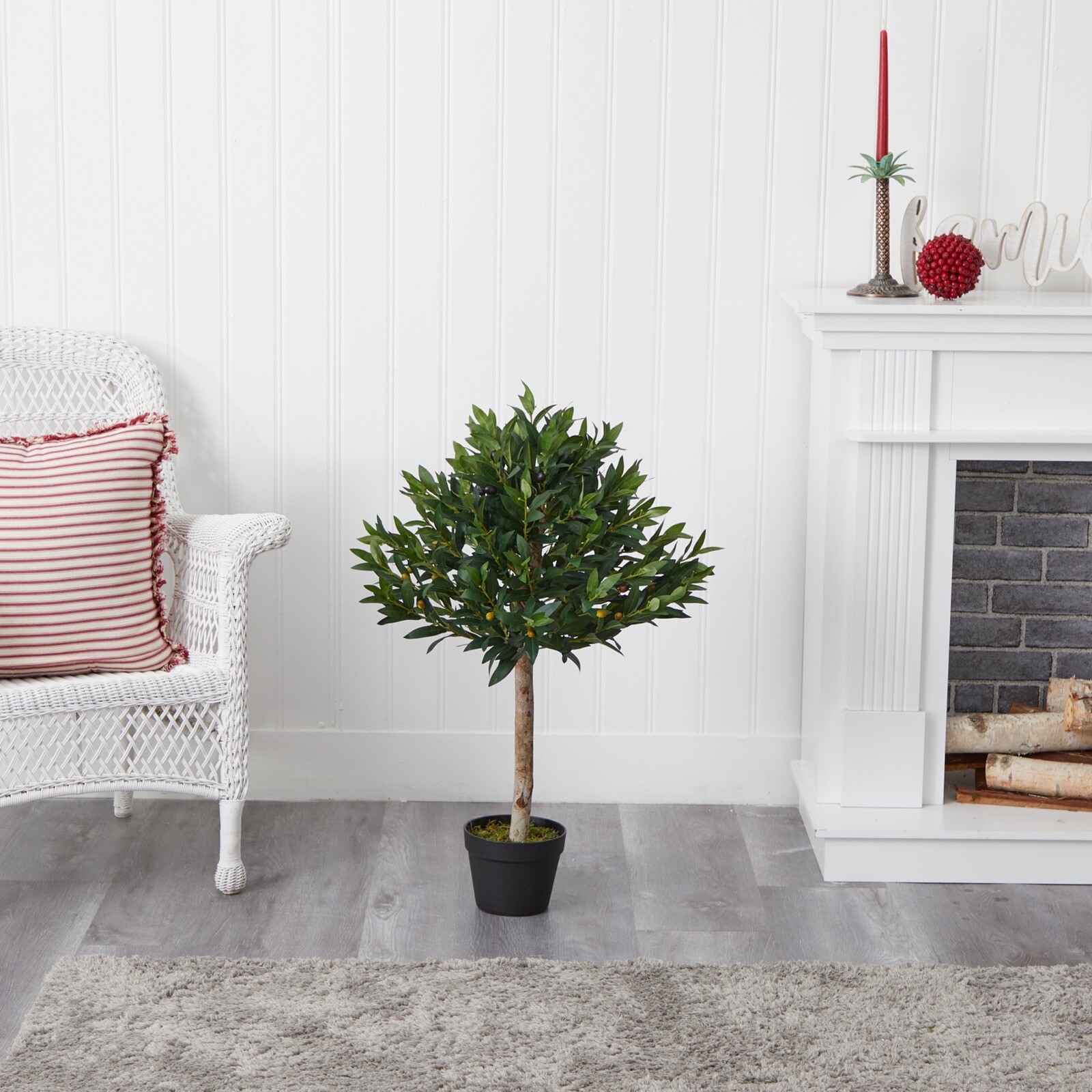 34 Olive Topiary Artificial Tree UV Resistant (Indoor/Outdoor). Retail $99