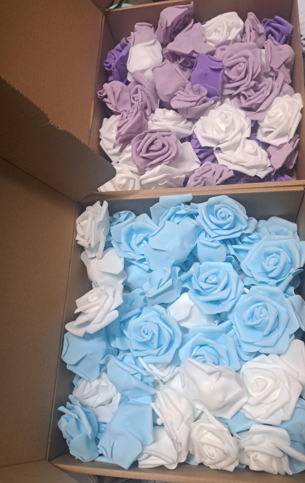 Insunsix Artificial Foam Rose Flower Lot Blue White Purple Decor Wedding 100+