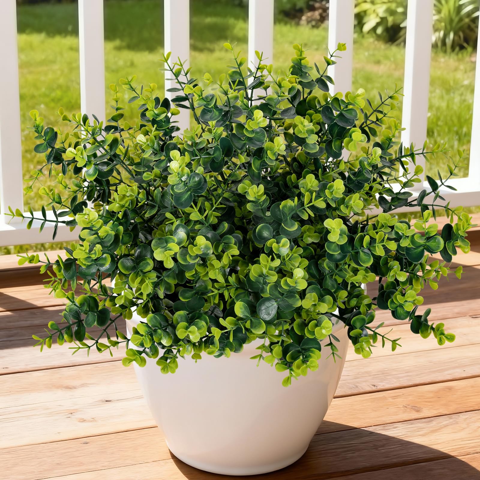 Best 17 Inch Artificial Plants Outdoor Faux Shrubs Eucalyptus Boxwood Grass UV