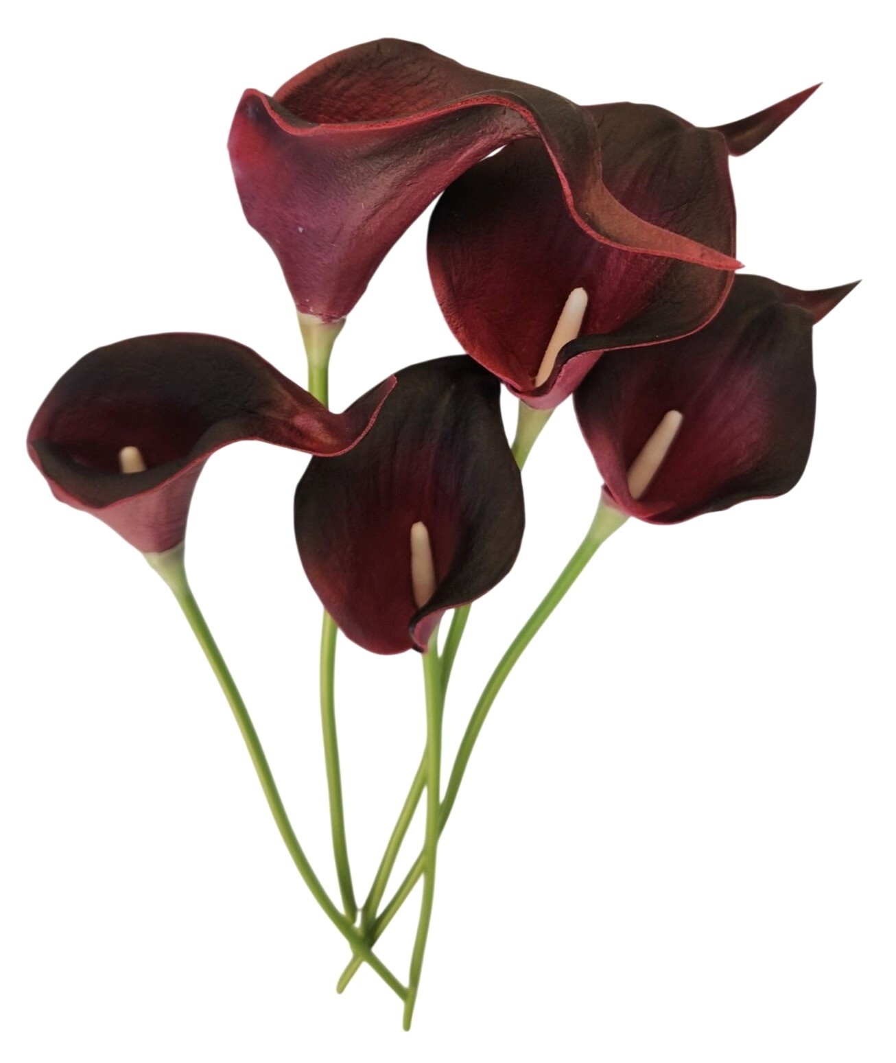 Deep Purple Calla Lily Bouquet Burgundy Artificial Flowers Modern Home Decor Wed