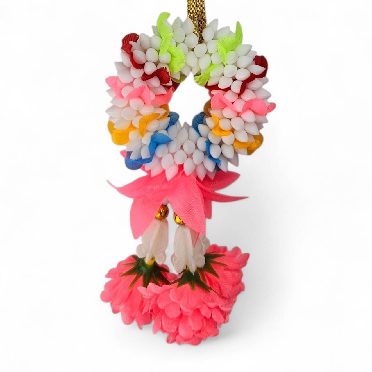 Artificial Flower Garland Car Hanging Mini 6cm Floral Decor Lucky Charm