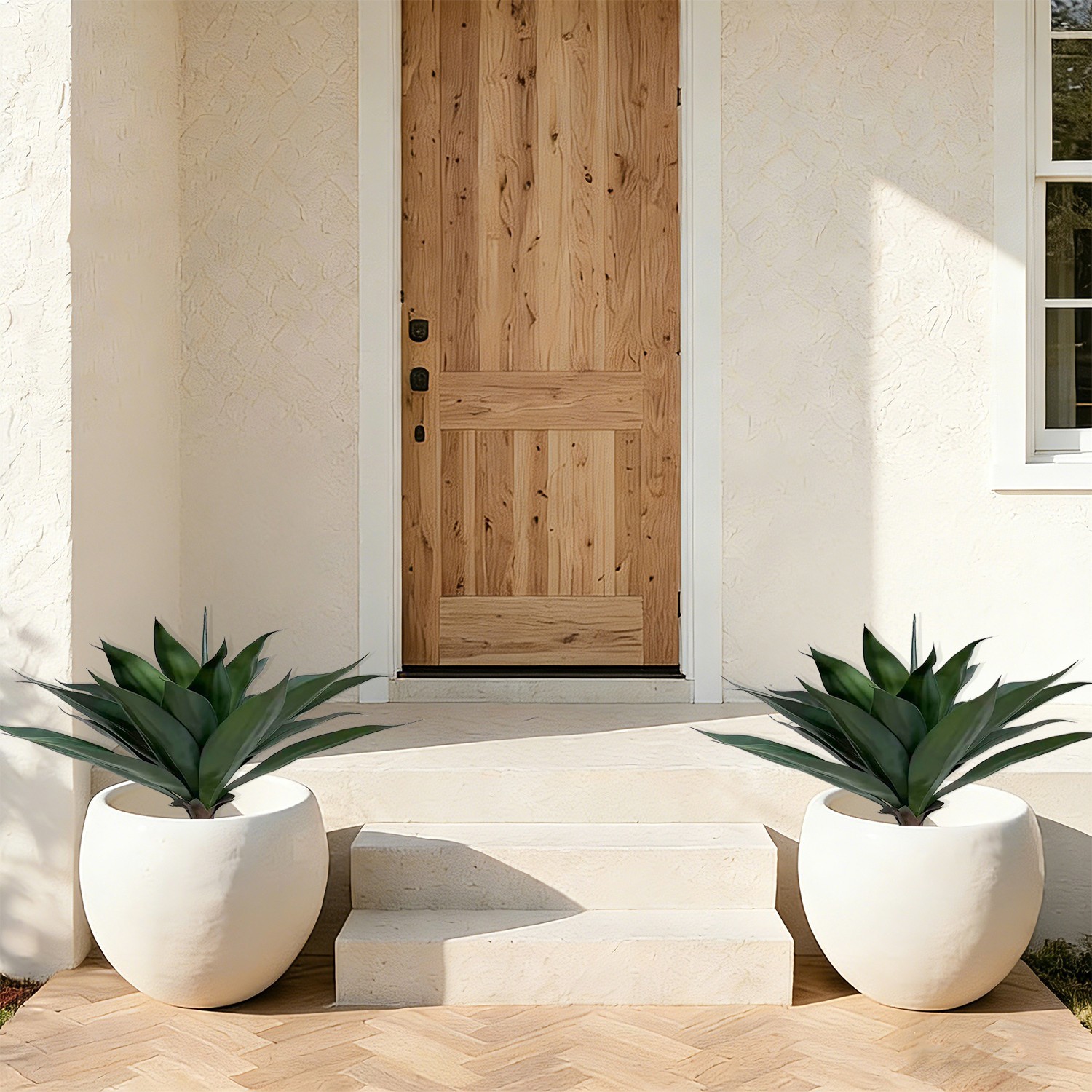 2 Pack Artificial Agave Ground Stakes, Outdoor Garden Landscaping Patio Decor