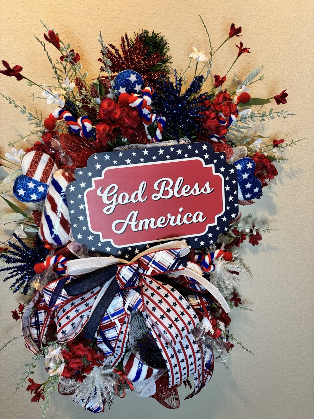 Patriotic wreath, American Flag Wreath, 4th Of July, Memorial Day, Military