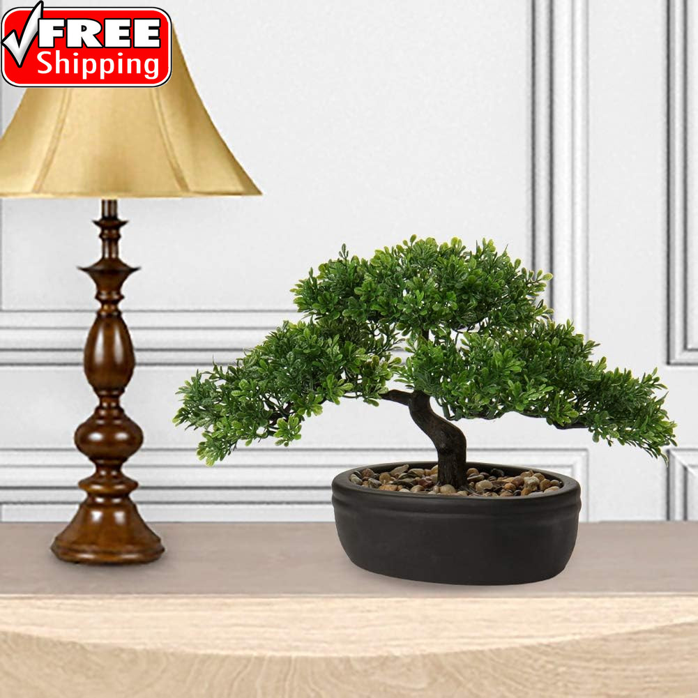Artificial Bonsai Tree Juniper Faux Plants Indoor Small Fake Plants Decor with C