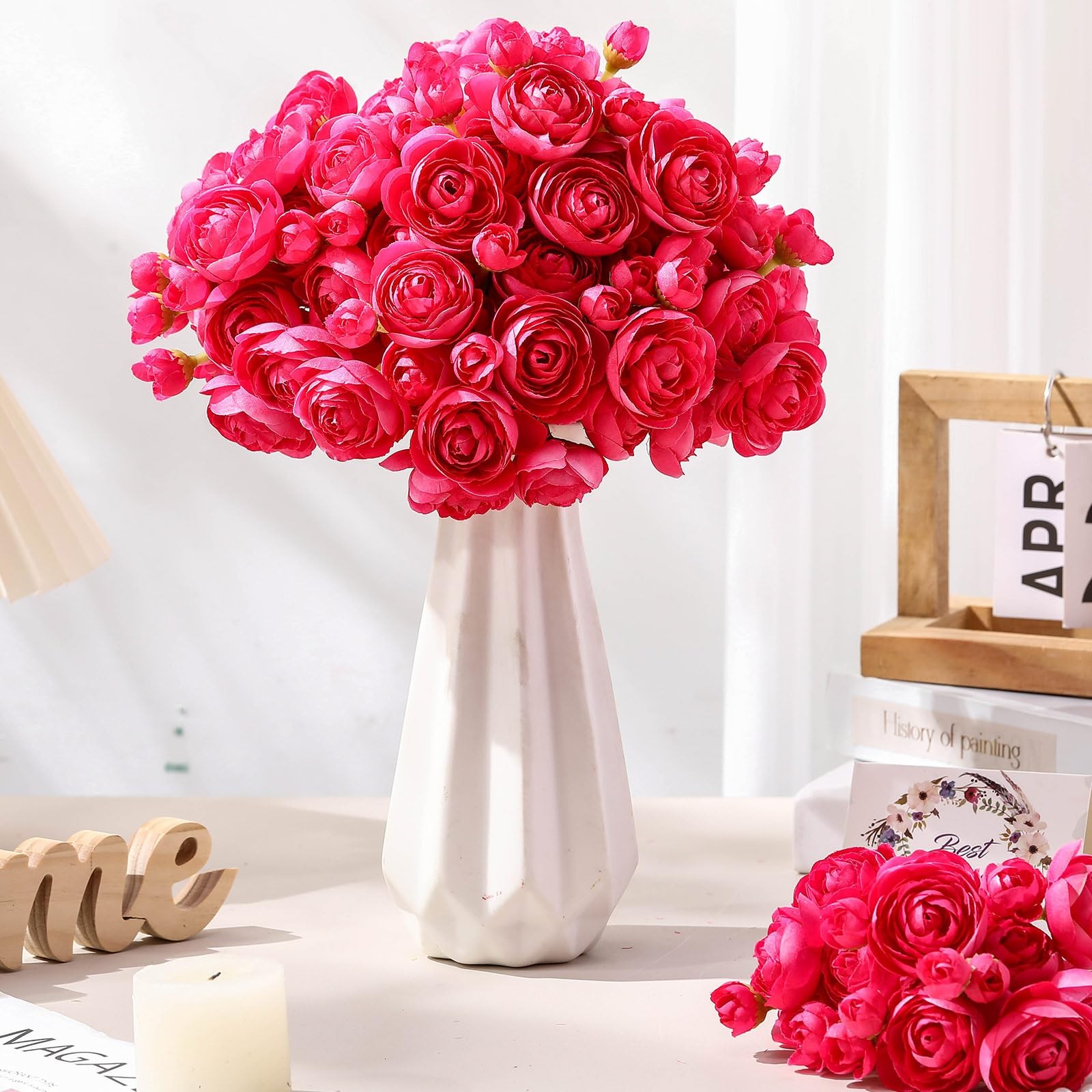 48 Pcs Ranunculus Artificial Flower,Real to Lifelike Peonies Artificial Flowe…