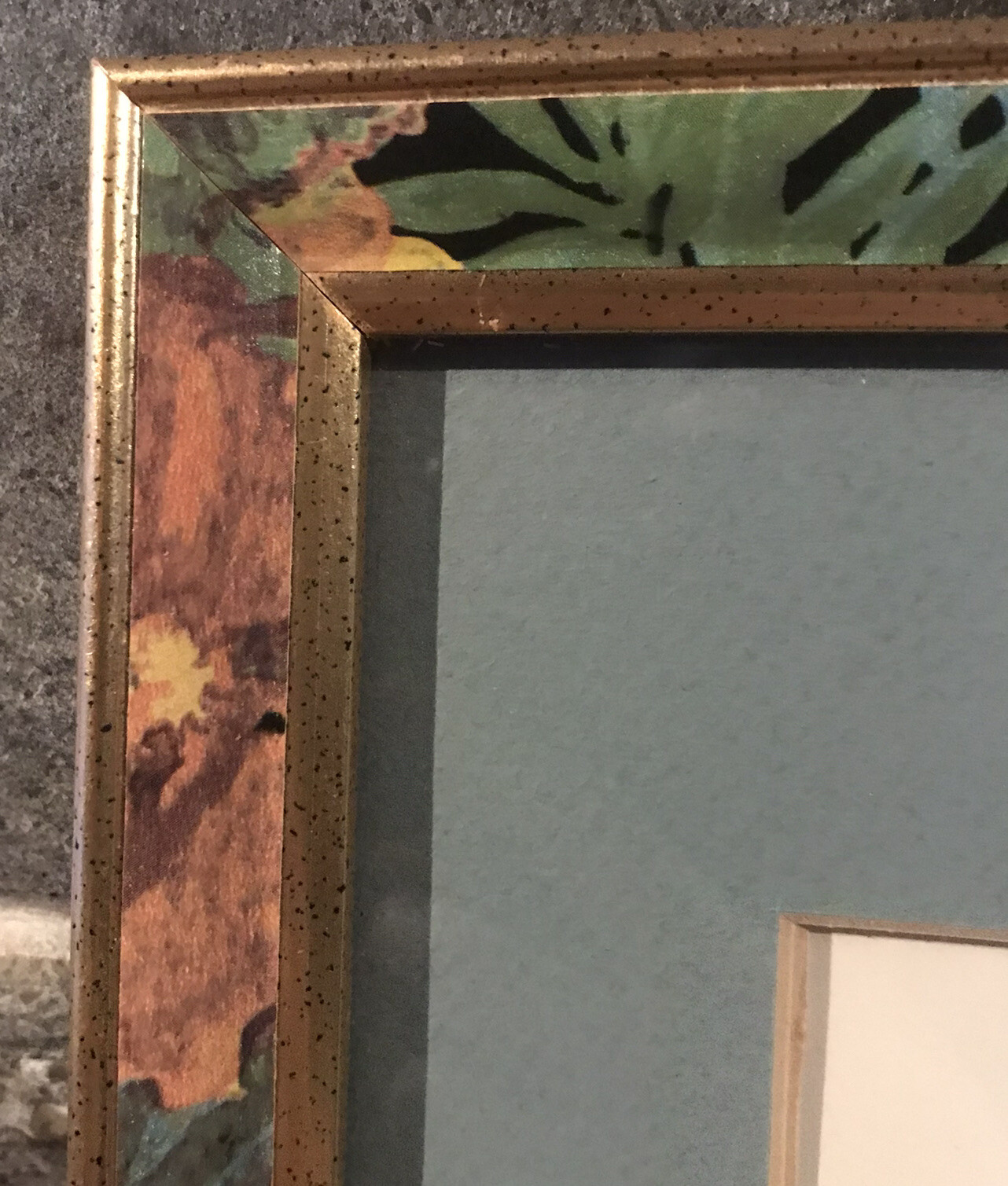 Vintage Handmade Dried Flowers Artwork Matted Floral Design Frame W/Glass EUC