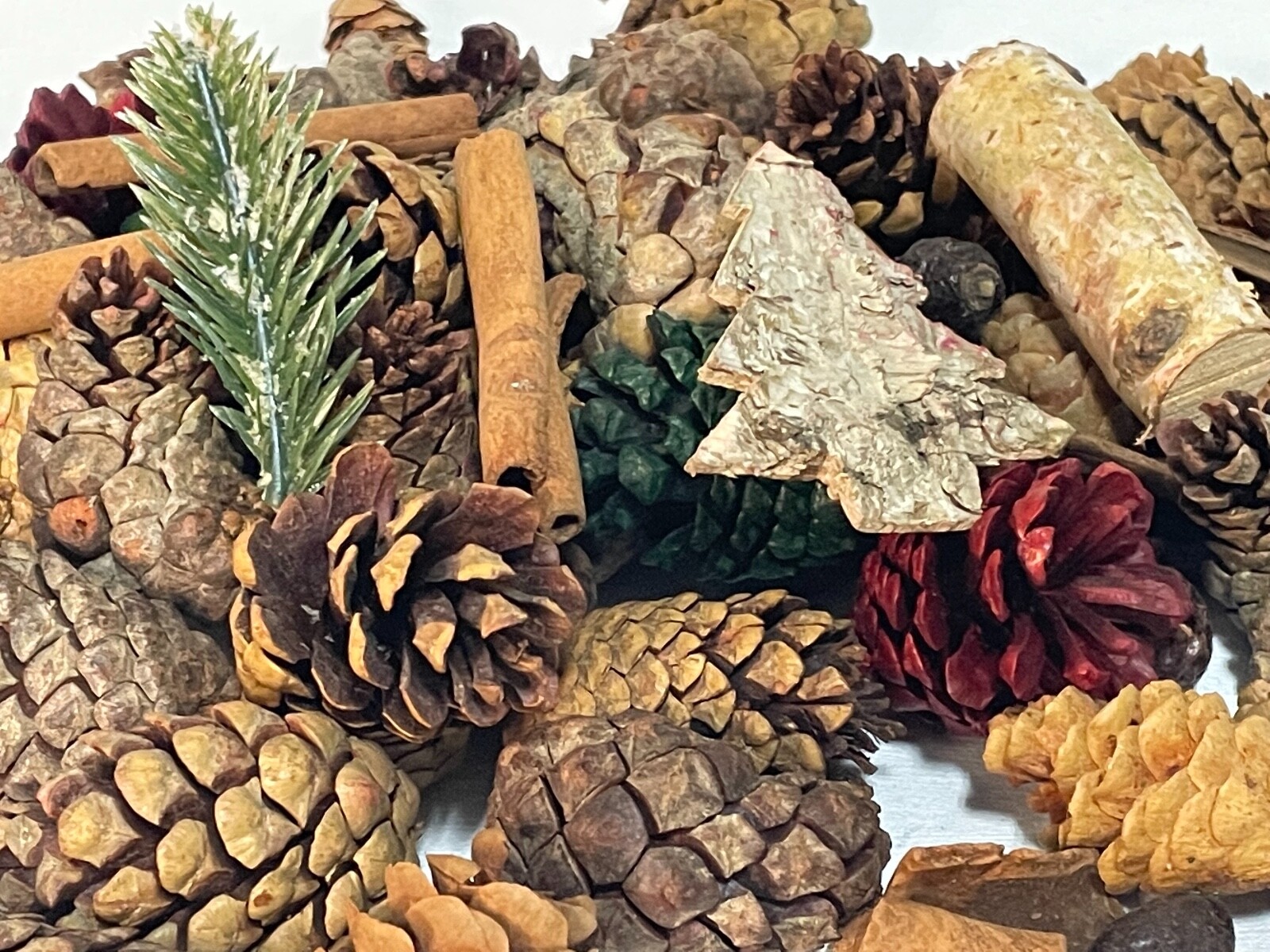 12 oz BOWL FILLERS Pinecones Cinnamon Wood Brown Red Green Rustic Fall Christmas
