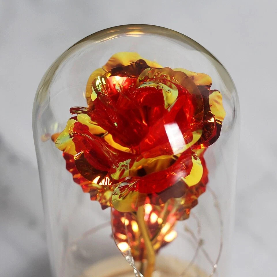 LED Enchanted Eternal Galaxy Rose Glass Dome Fairy Light Romantic Gift Decor