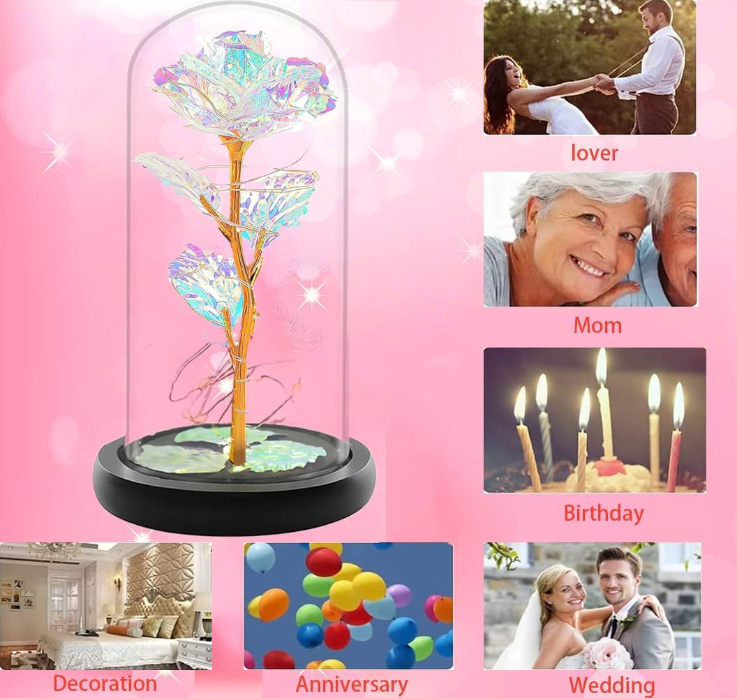 Mothers Day Rose Gifts for Mom, Birthday Gifts for Women Moms, Galaxy Crystal Li