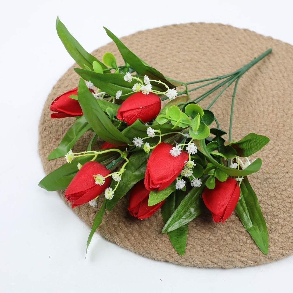 Artificial Tulip Bouquet 36cm for Wedding Venue Home Decor and Photo Studio Use