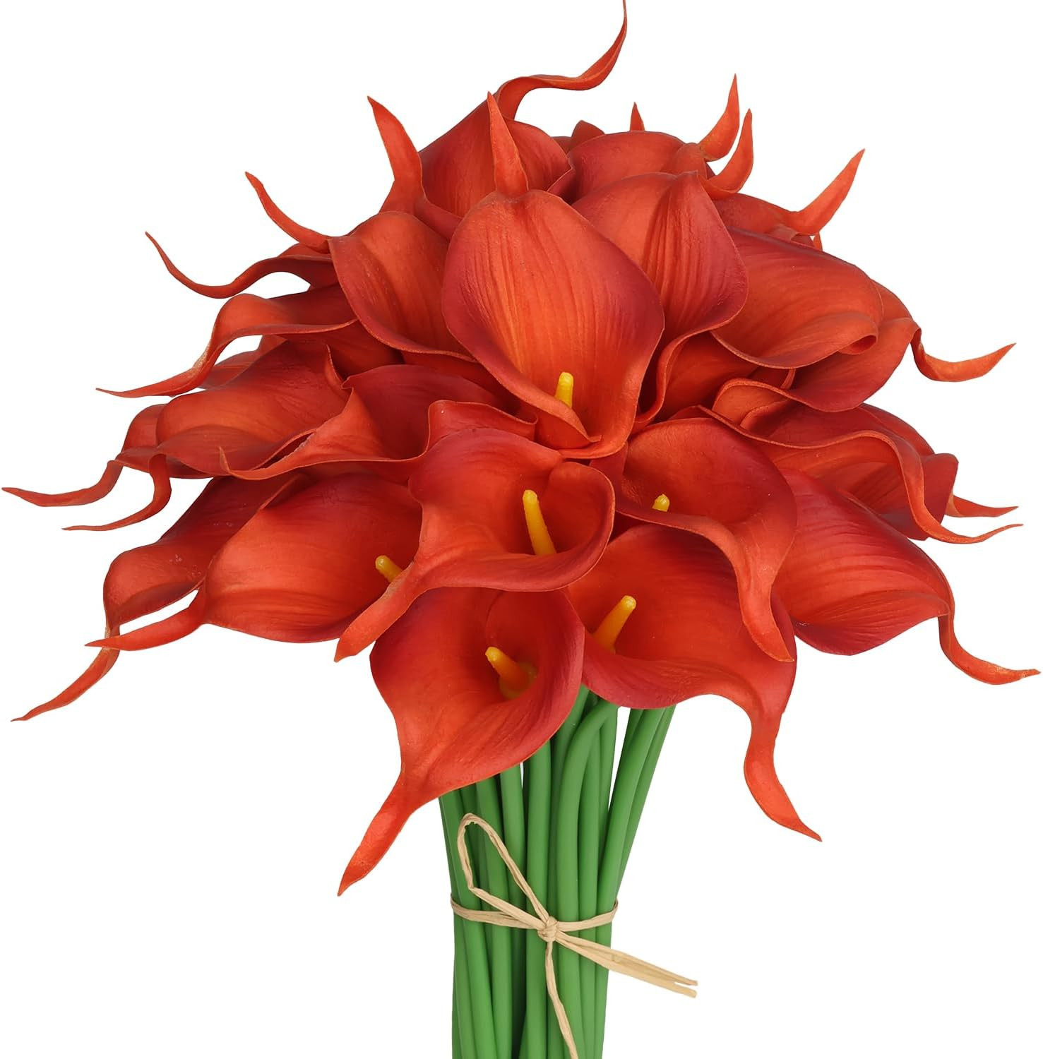 30Pack Real Touch PU Latex Artificial Calla Lily Flowers for Wedding Party and H