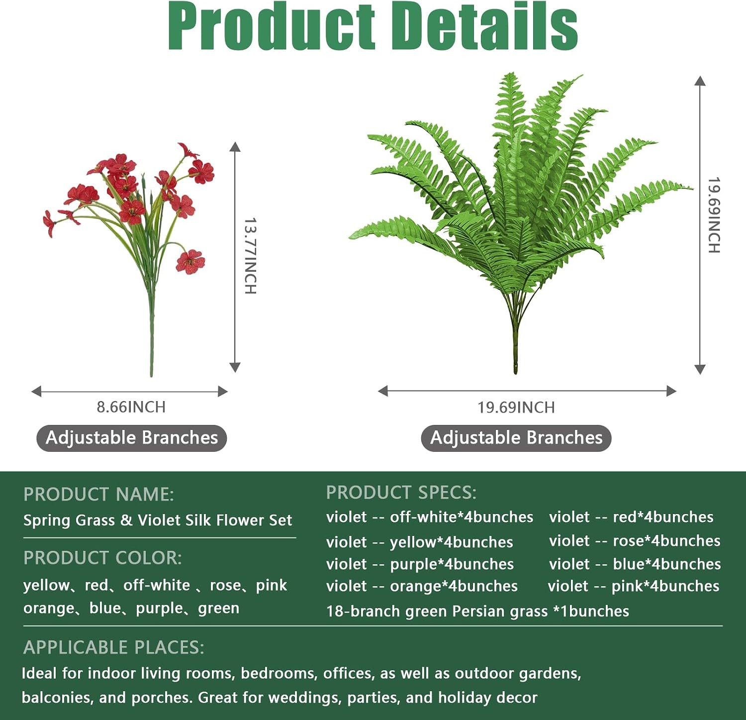 UV Resistant Artificial Flowers – 33 Pcs Waterproof Outdoor Decor for Garden & P