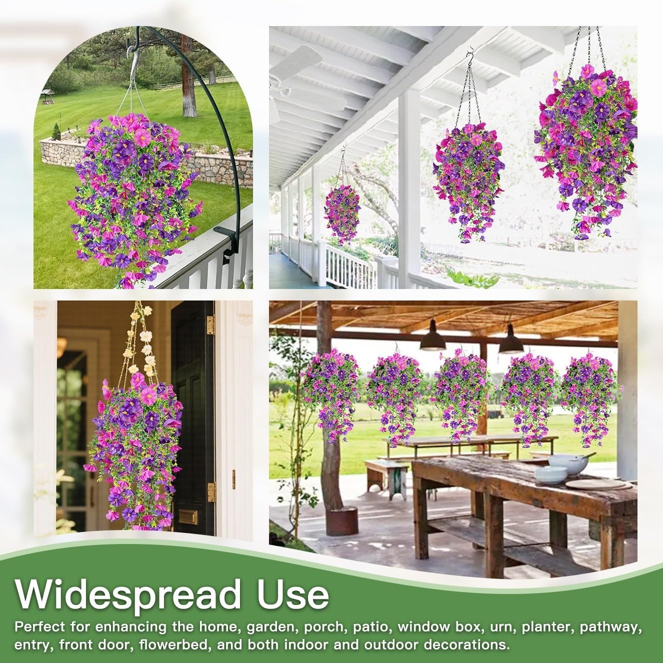 Vibrant Purple & Fuchsia Morning Glory Trailing Vines – Indoor/Outdoor Elegance