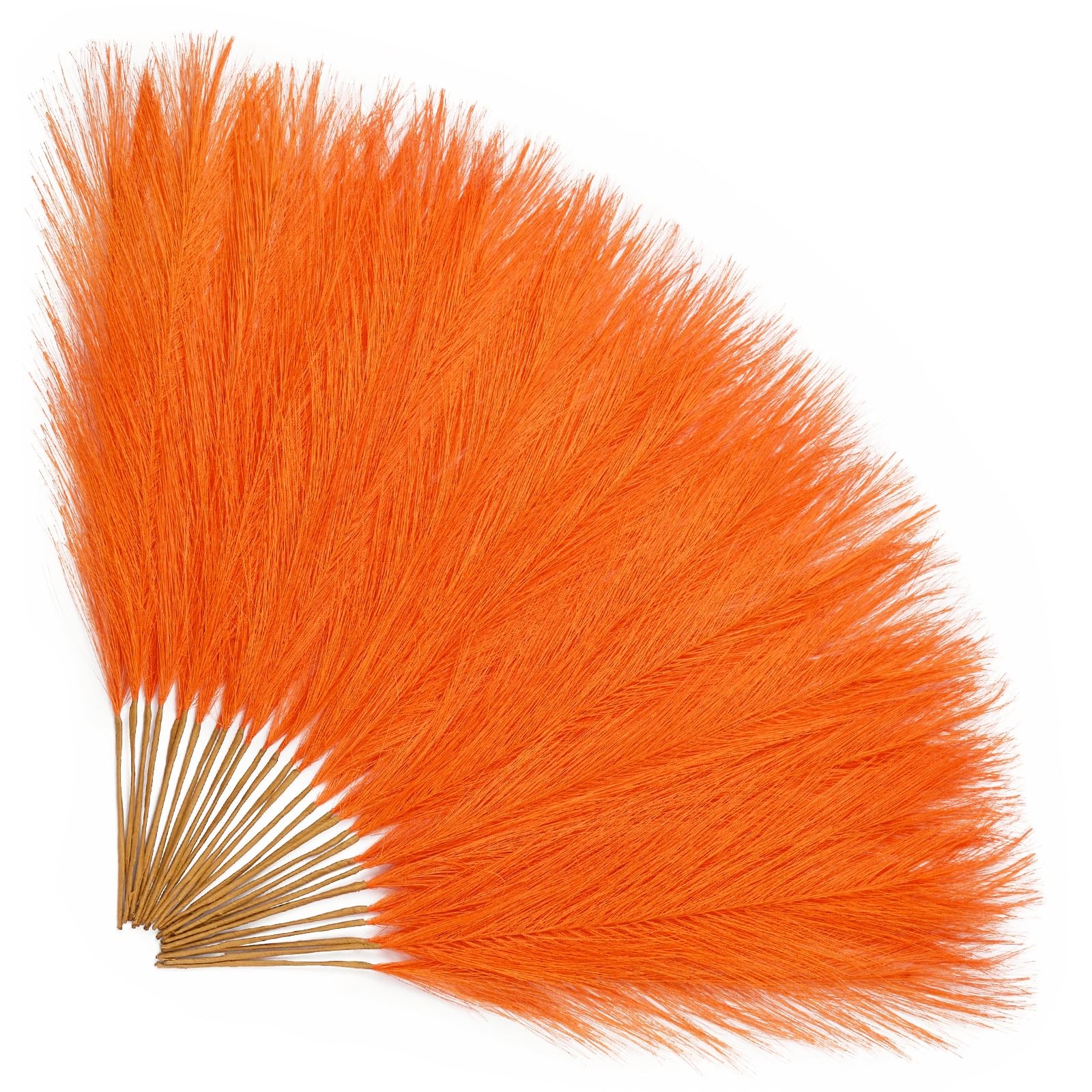 Bright Orange Pampas Grass 17 Inch Decor Faux Wall Fall Wedding Centerpiece