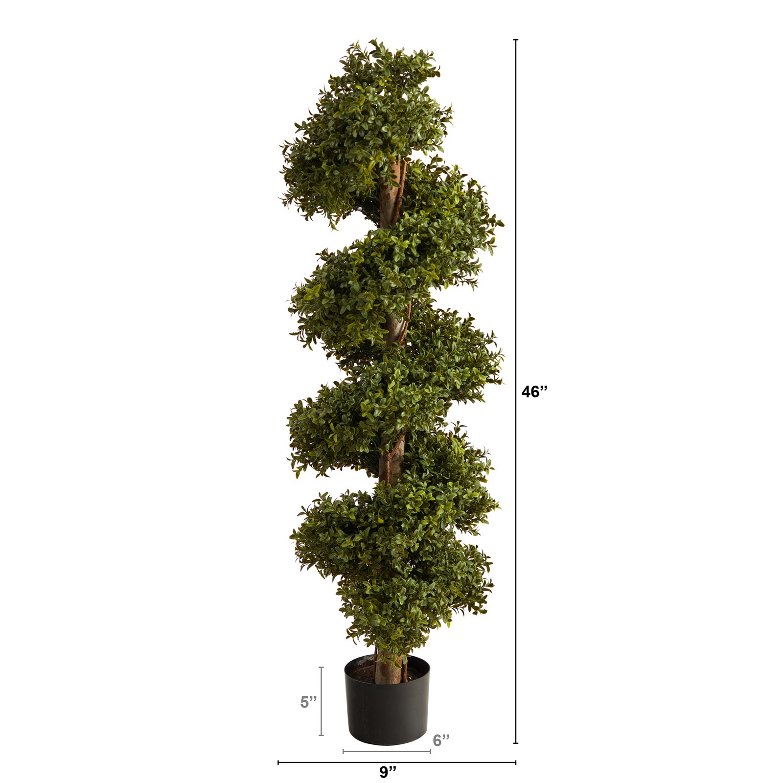 Nearly Natural 46″ Boxwood Spiral Topiary Artificial Tree in Green