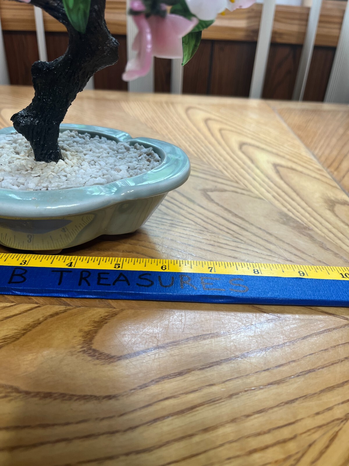 VINTAGE ARTIFICIAL BONSAI TREE/ CHERRY BLOSSOM IN POTTERY BASE