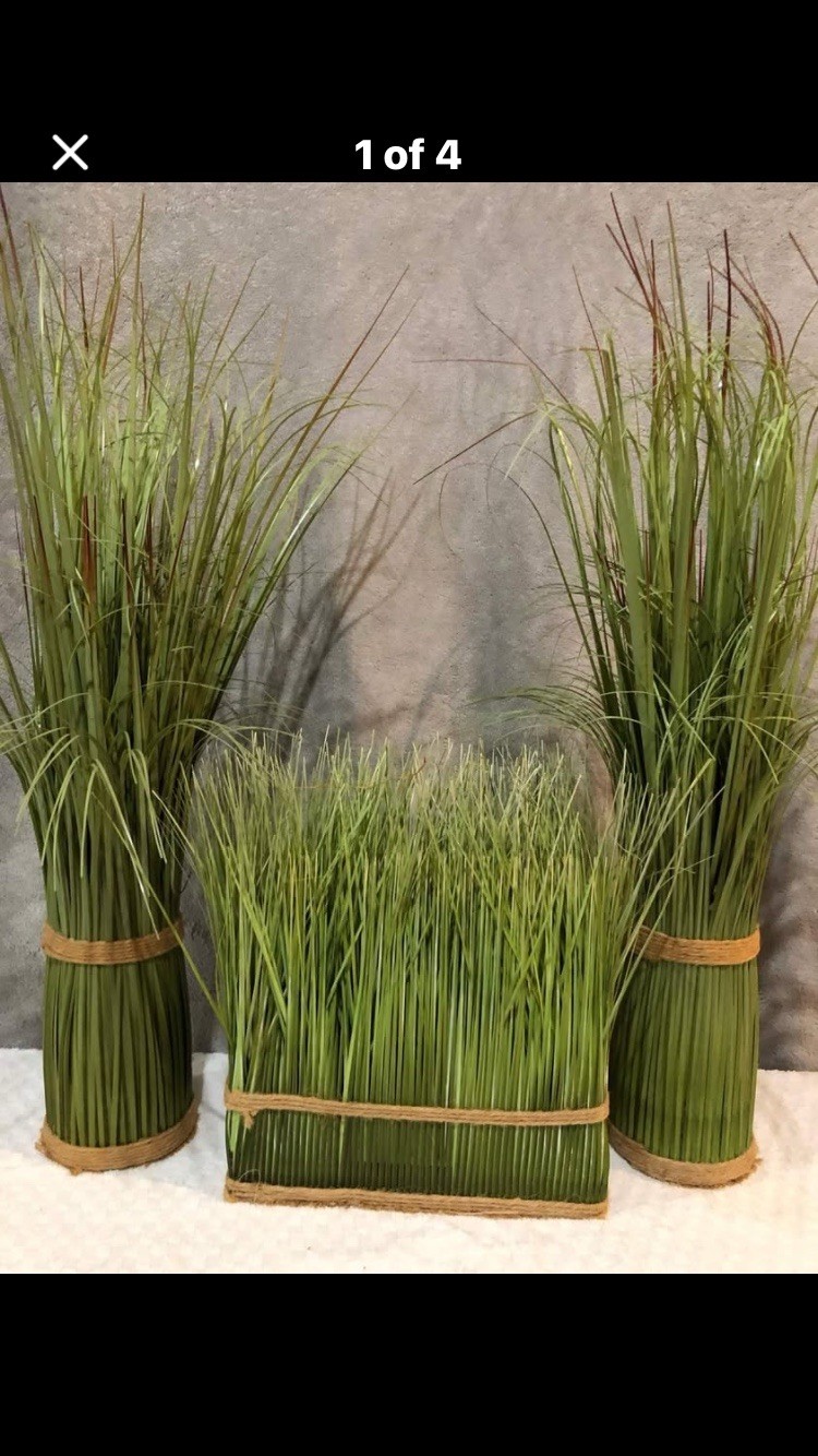 Floral GRASS. Artificial Decorative Grass. Fake Grass. Display plants Set Of 3